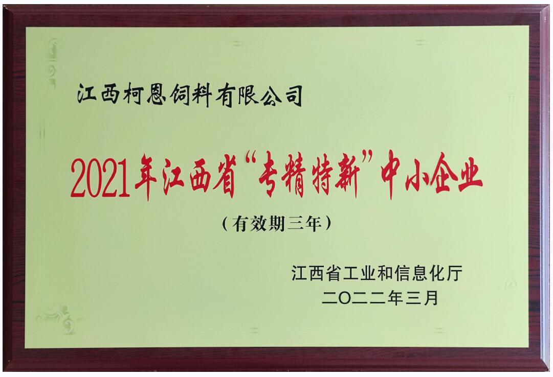 2021年江西省专精特新中小企业牌匾